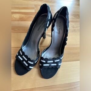 Black and white heels